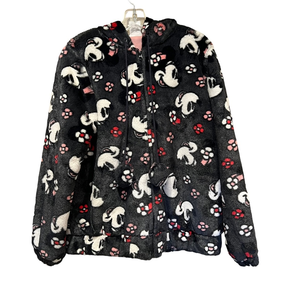 Walt Disney Resorts Minnie Mouse faux fur quilted lining hooded jacket large